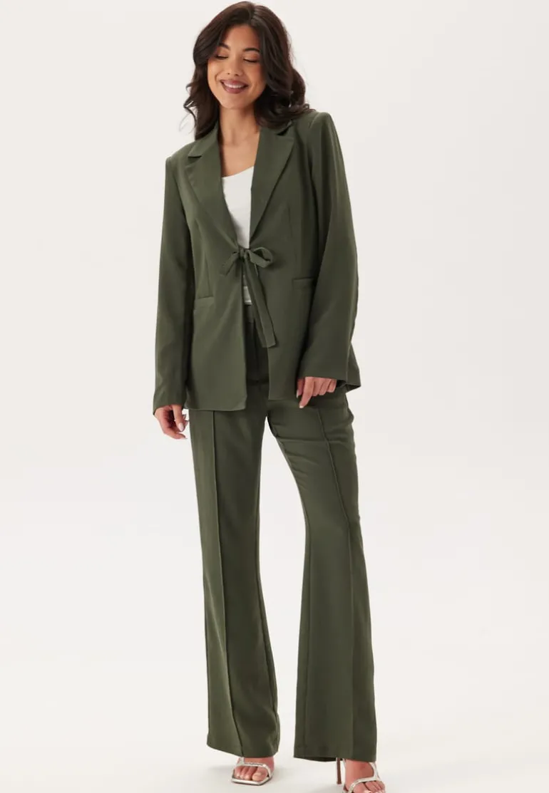 Flared Structured Suit Trousers
