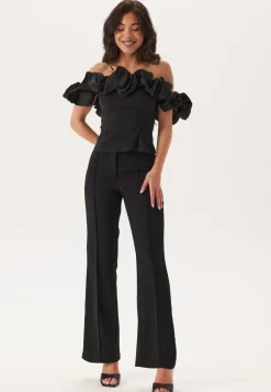 Flared Structured Suit Trousers