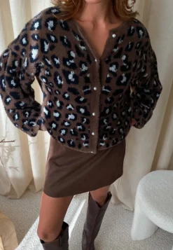 Fluffy Knitted Pearl Cardigan