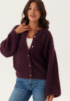 Fluffy Knitted Pearl Cardigan