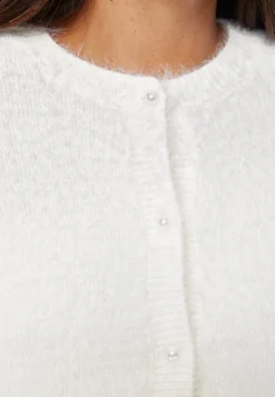 Fluffy Knitted Pearl Cardigan