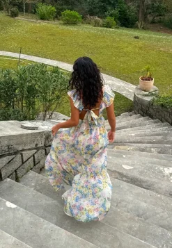 Frill Tie Back Maxi Dress