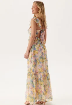 Frill Tie Back Maxi Dress