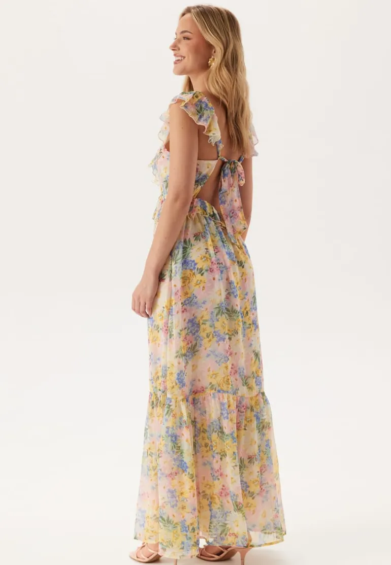 Frill Tie Back Maxi Dress
