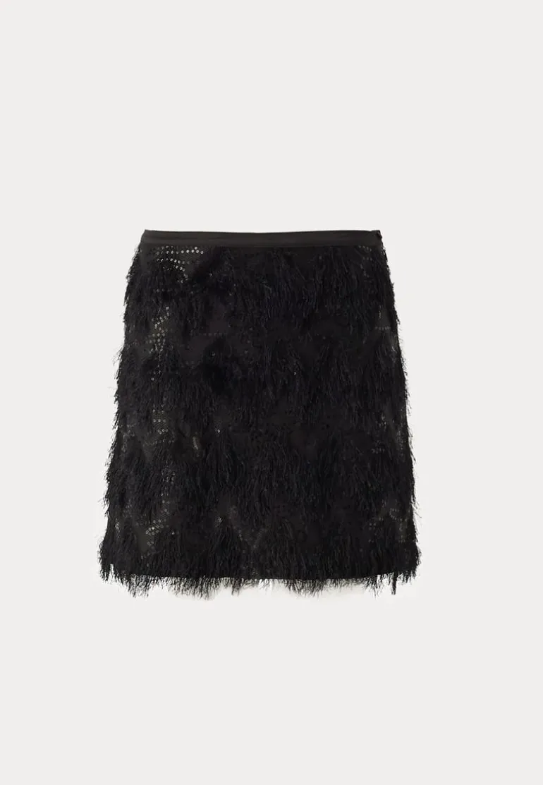 Fringe Sequin Mini Skirt