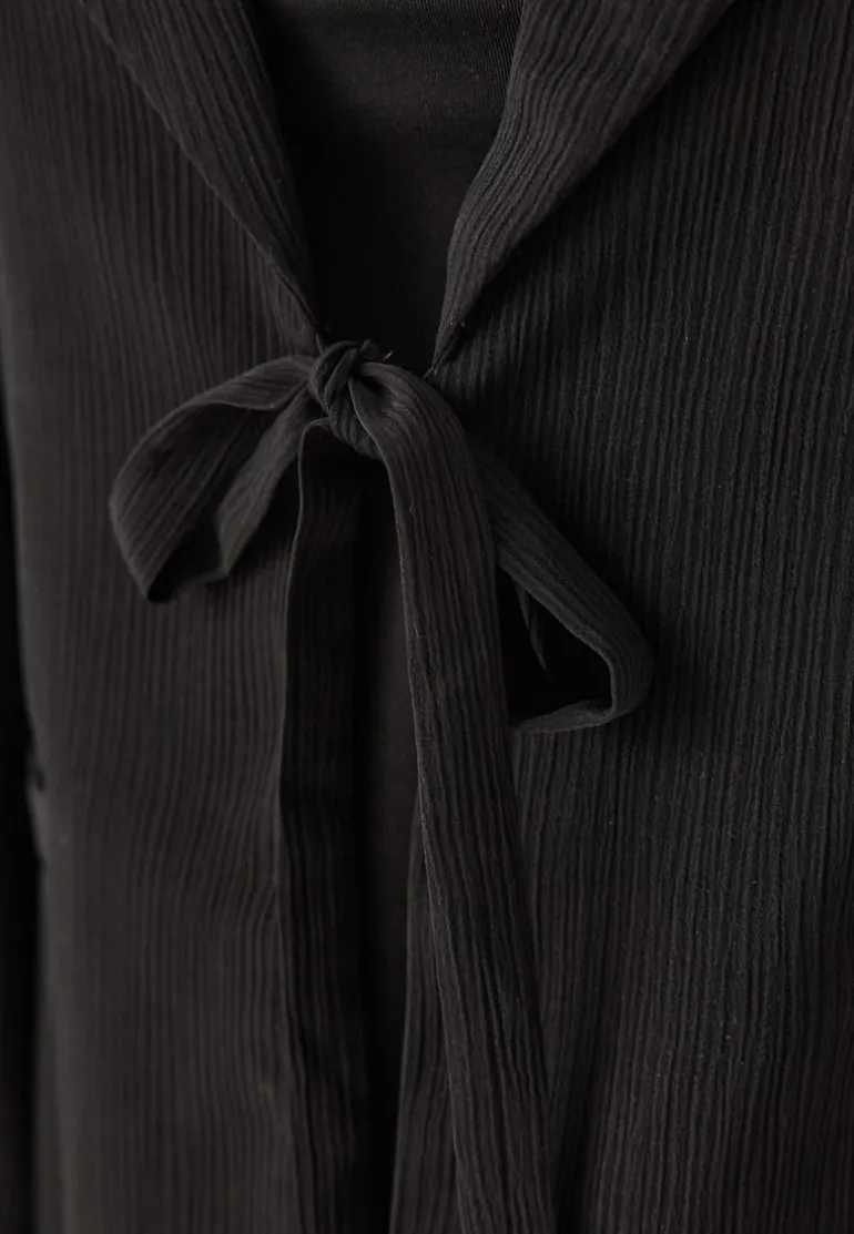 Front Tie Structured Blazer