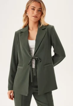 Front Tie Structured Blazer