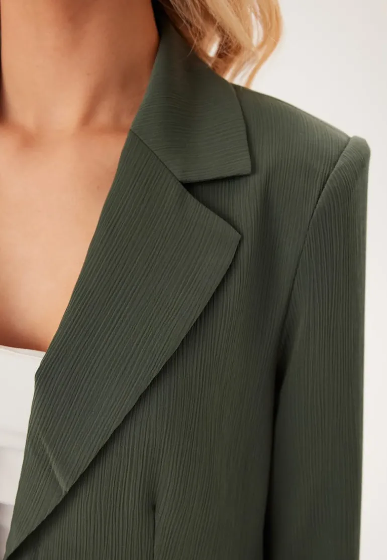 Front Tie Structured Blazer