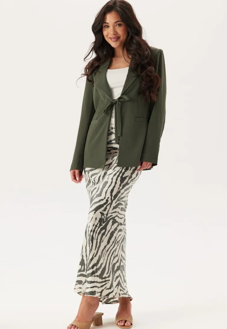 Front Tie Structured Blazer