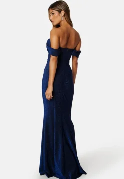 Glitter Off Shoulder Maxi Dress