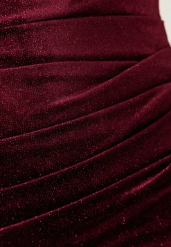 Glitter Velvet One Shoulder Maxi Dress