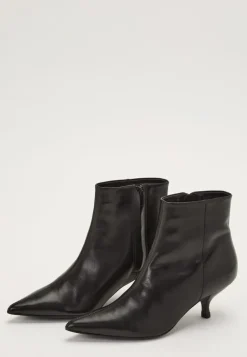 Heeled Leather Ankle Boot
