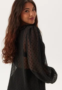 High Neck Dobby Blouse