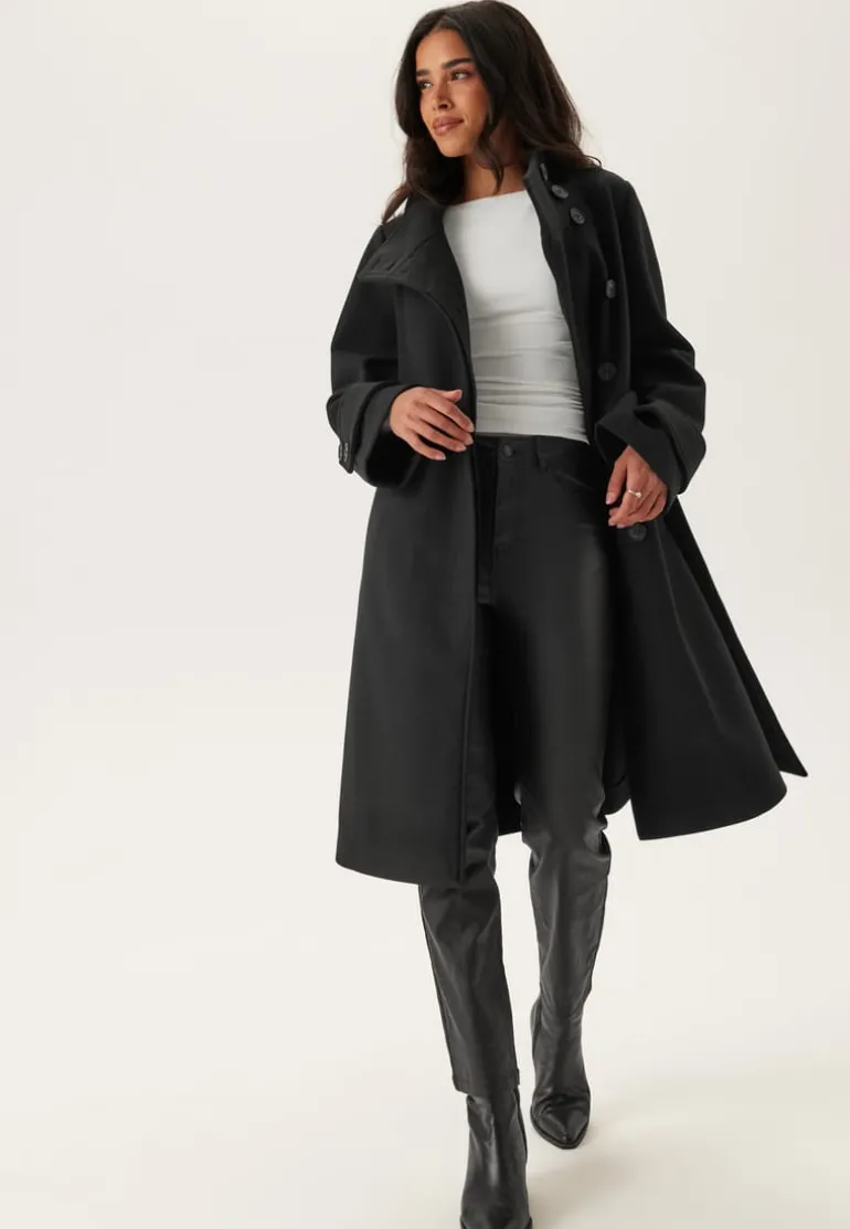 High Neck Midi Coat