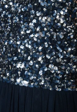 High Neck Sequin Midi Dress