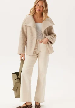 High Neck Short Bouclé Coat