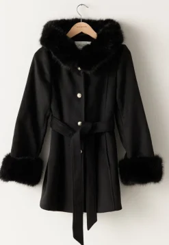 Hooded Wool Blend Coat