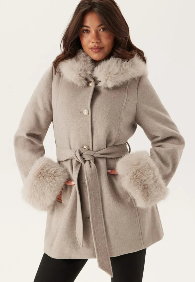 Hooded Wool Blend Coat
