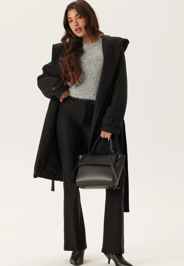 Hooded Wool Mix Coat