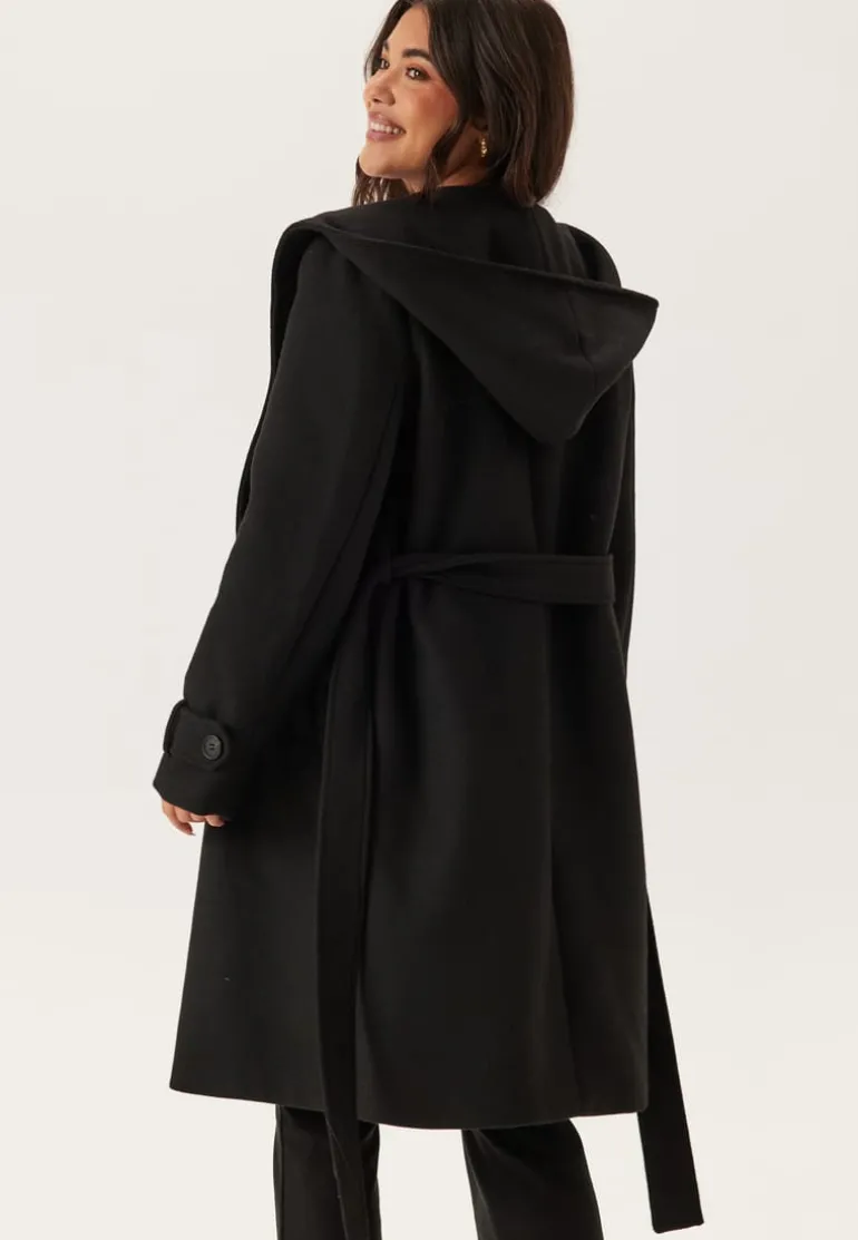Hooded Wool Mix Coat