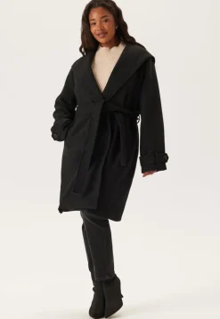 Hooded Wool Mix Coat