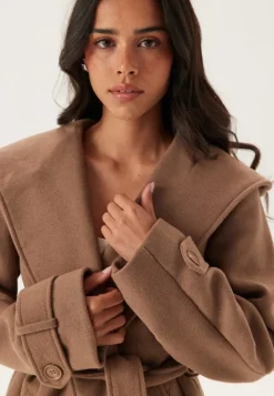 Hooded Wool Mix Coat