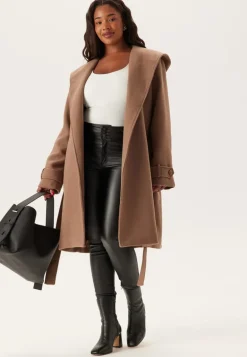 Hooded Wool Mix Coat
