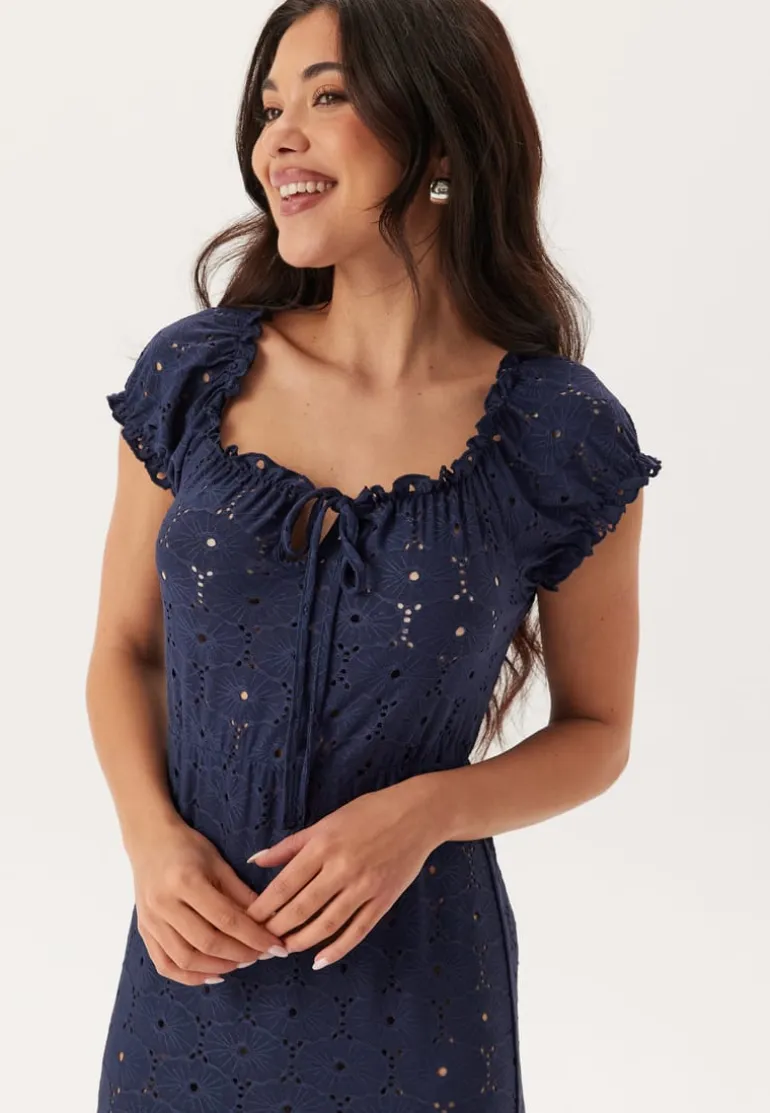 Jersey Broderie Anglaise Maxi Dress