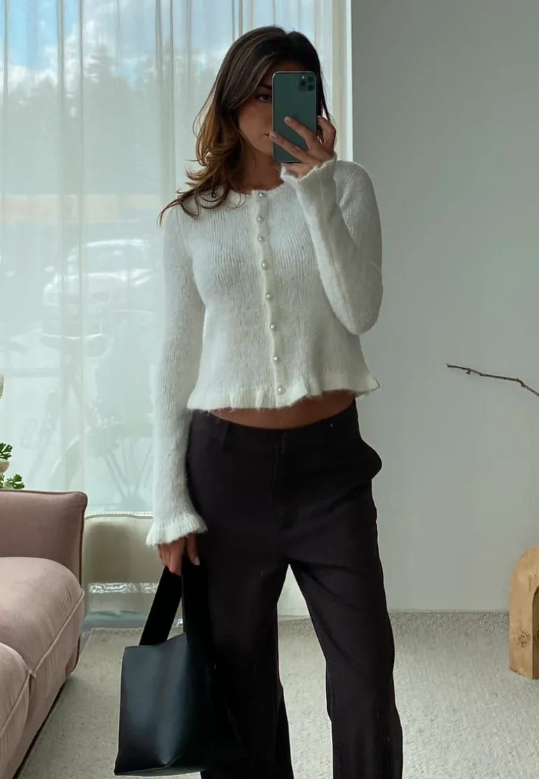 Knitted Frill Cardigan