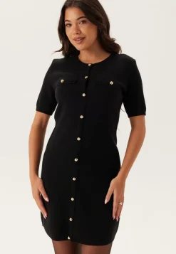 Knitted Gold Button Dress