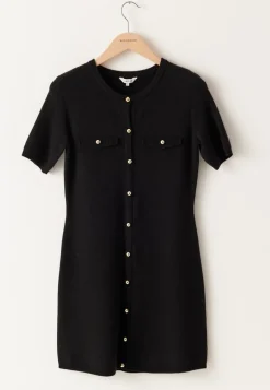 Knitted Gold Button Dress