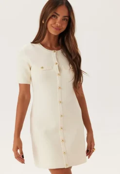 Knitted Gold Button Dress