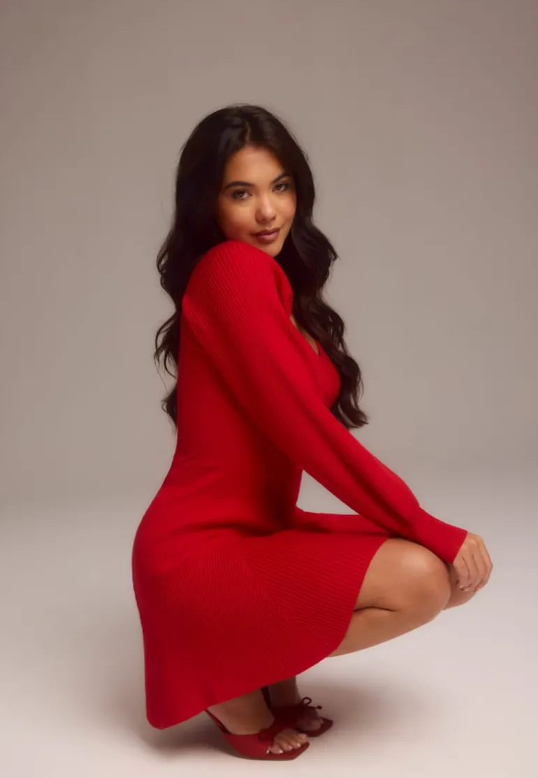 Knitted Short Skater Dress