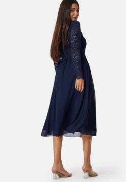 Lace Long Sleeve Midi Dress