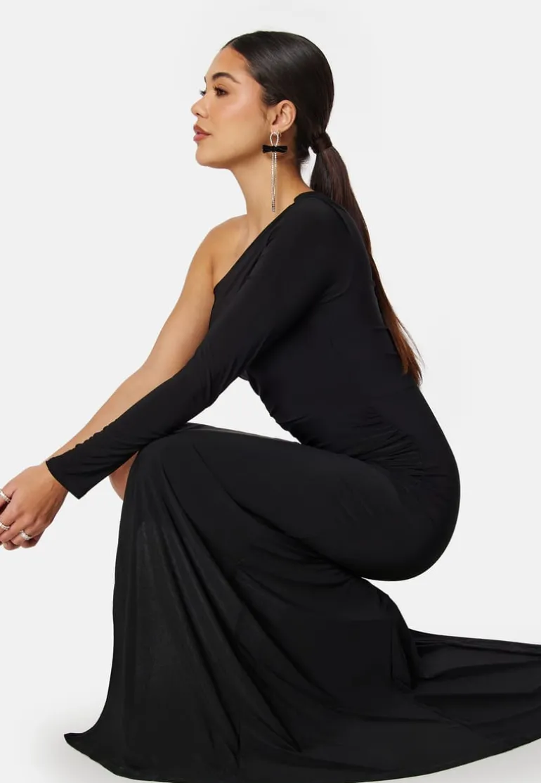 Long Sleeve One Shoulder Maxi Dress