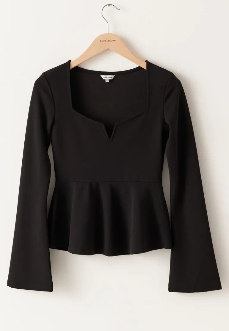 Long Sleeve Peplum Top