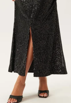 Long Sleeve Sequin Ankle Dress