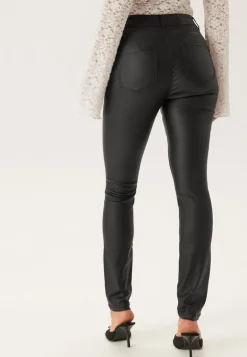 Mid Waist Push-up Coated Slim Jeans