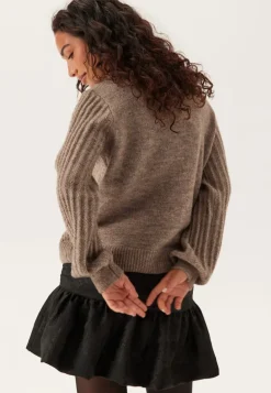 Objflora Re Ls Knit Button Car