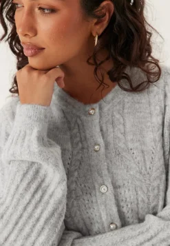Objflora Re Ls Knit Button Car