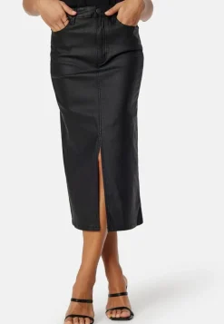 Objnaya Coated Mid Waist Skirt