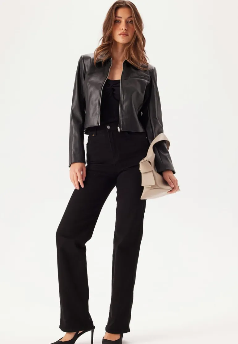 Onlamili L/S ZIP FAUX LEA JACK