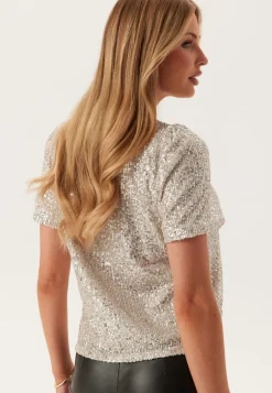 Onlana S/S LOOSE SEQUINS TOP
