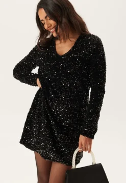 Onlanika Ls Sequins V-neck Dress