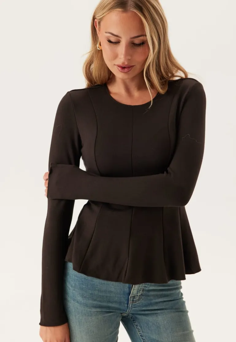 Onlkenya L/S PEPLUM TOP JRS PE