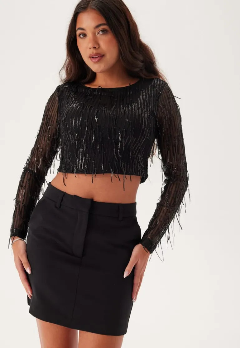 Onlspacy Ls Cropped Sequins To