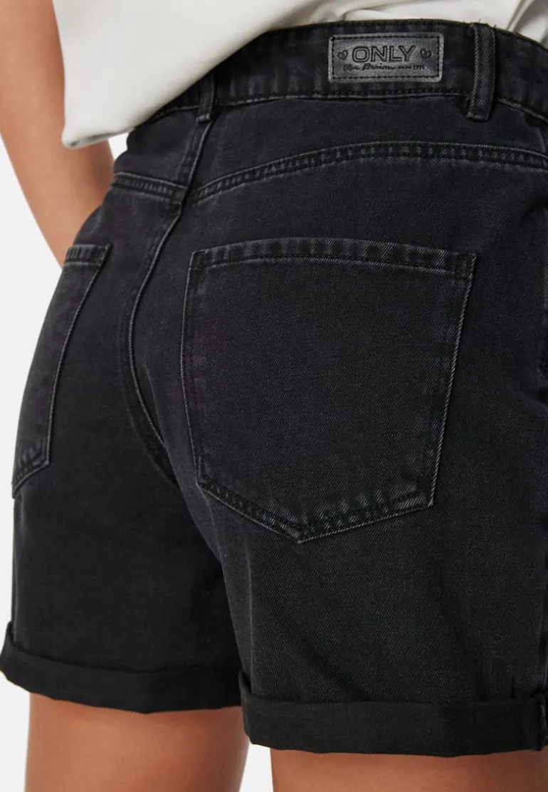 Onlvega HW Mom Dnm Shorts