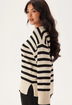 Pcava Ls O-neck Slit Knit
