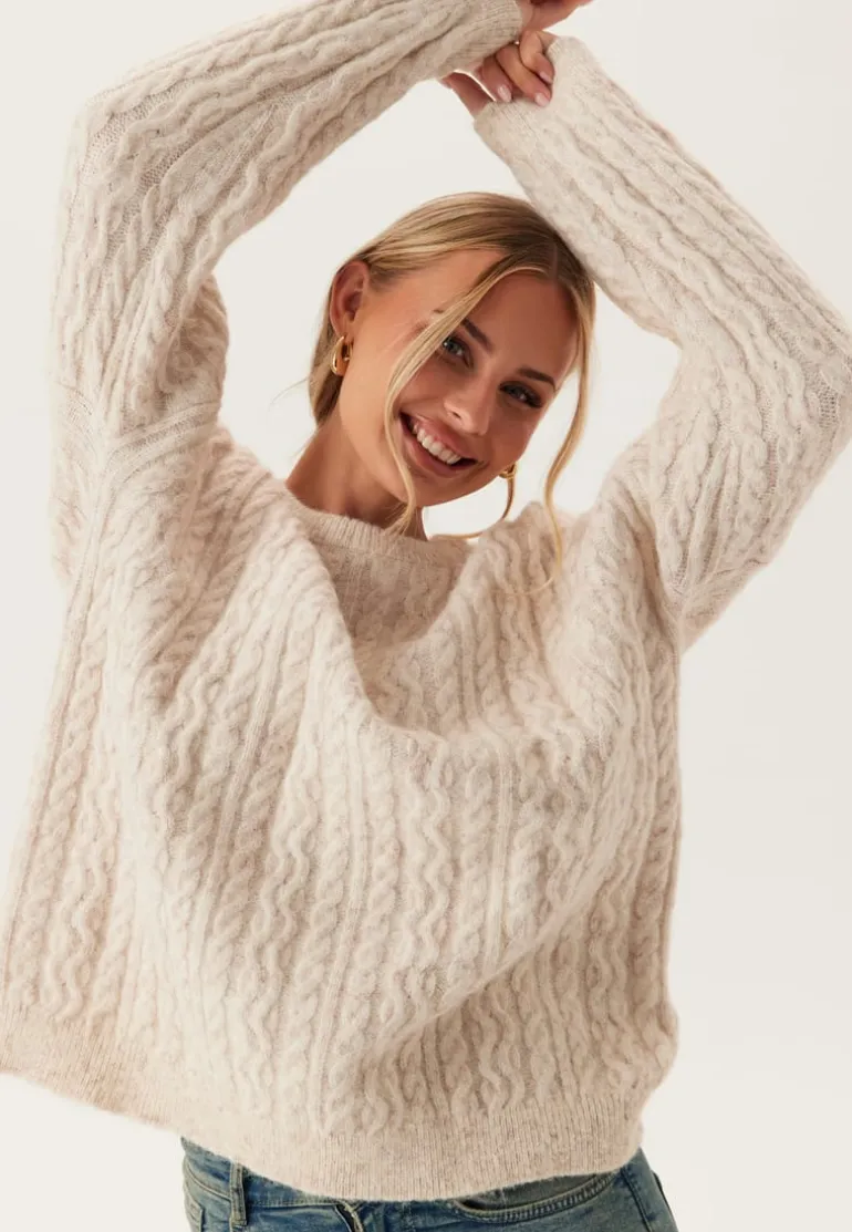 Pcjisa Ls O-neck Long Cabel Knit