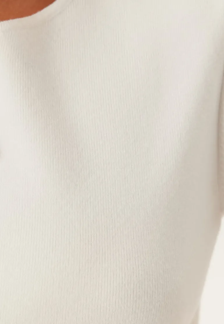 Pcmarie Ss O-neck Split Knit